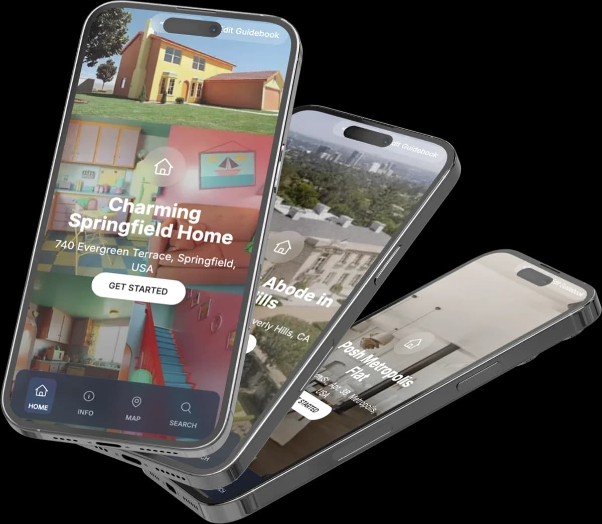 TouchGuides guest view open on a phone, ready to share as soon as a guidebook is published